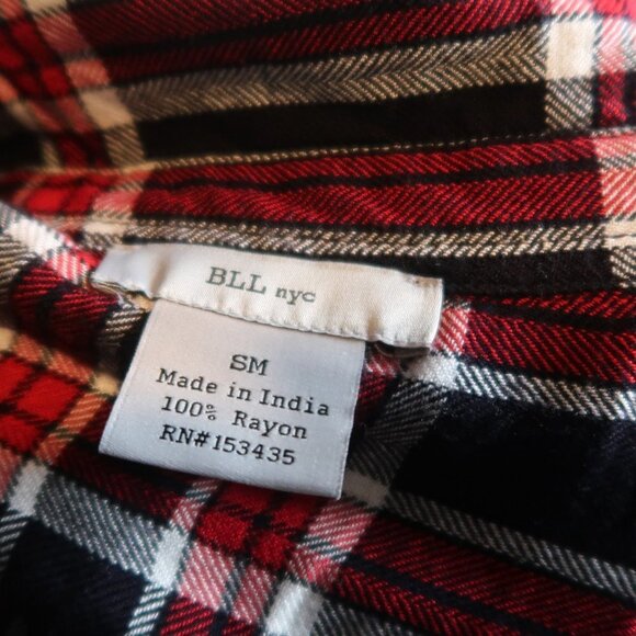 BLL NYC Women's Plaid Dress/Long Tunic Top Size Small - Picture 2 of 7